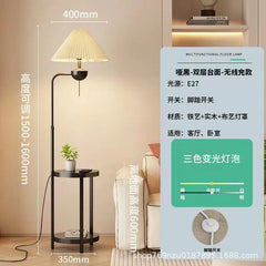 Elegant Cream Floor Lamp with Charging Station