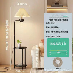 Elegant Cream Floor Lamp with Charging Station