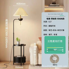 Elegant Cream Floor Lamp with Charging Station