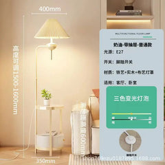 Elegant Cream Floor Lamp with Charging Station